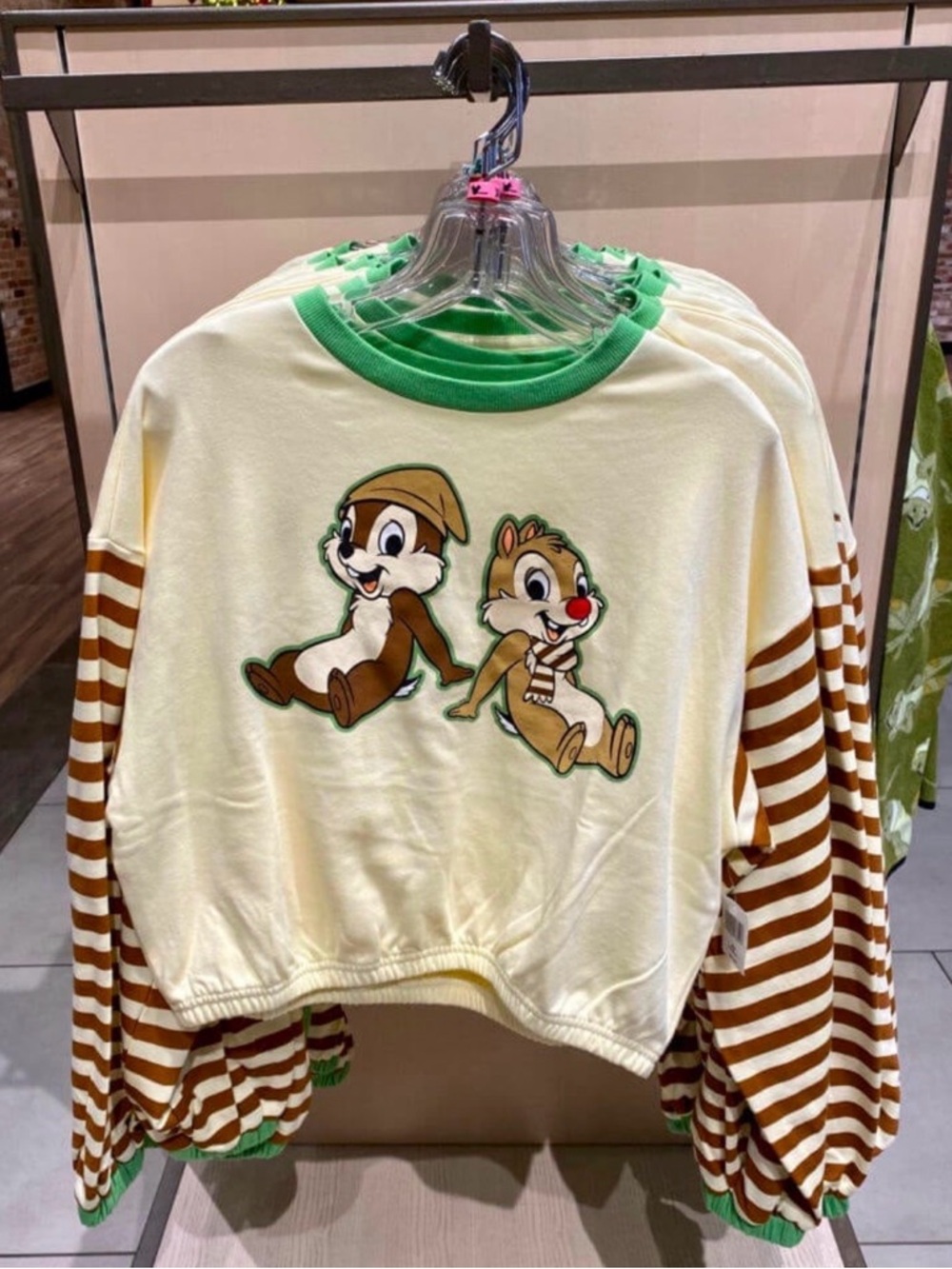 Chip 'n' Dale Two-Tone Striped Sleeve Sweatshirt